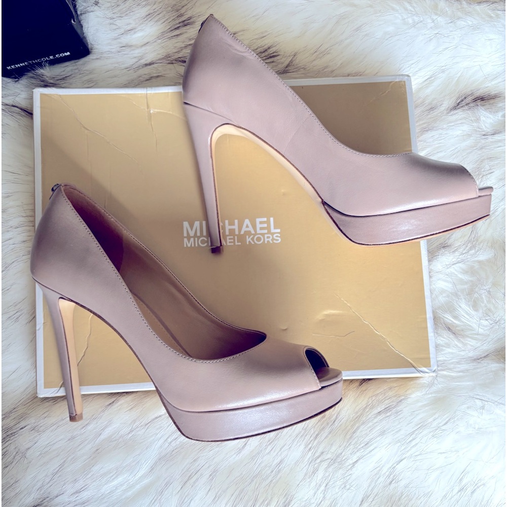 🦋MICHEAL MICHEAL KORS ERICA PEEP TOE PLATFORM BEAUTIES REAL LEATHER BUTTERY SOFT - Picture 8 of 11